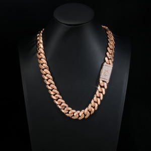 AMBER JEWELS Luxury Unisex 14K Gold Plated Lab Grown Diamond Radiant Cut Claw Setting Geometric Chain Link Everyday <b>Bracelet</b> - Product Image 4