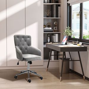 Sedia da Ufficio Ergonomica Girevole con Schienale Medio, Rivestimento in Velluto Trapuntato e Finiture con Borchie - Product Image 2