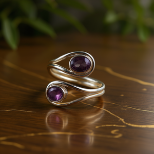 Bague ajustable en améthyste (5,5 grammes) – Montres élégantes - Product Image 3