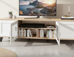 Modern TV6051 Oak <b>Cabinet</b> Doors Contemporary for Hotel Home Use Hot Sale Living Room Media Storage Rack for Home Light Feature - Product Image 2