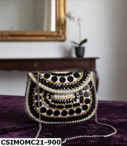 Pochette en résine effet pierre avec fermeture éclair métallique, idéale pour les soirées, prête à être expédiée, tendance - Product Image 1