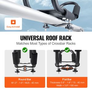 Portapacchi per Kayak con 2 Barre a J, Supporto Morbido per Tetto, Fissaggio per Kayak, Tavola da Surf, Canoa, SUP, Sci, per Tetto Auto - Product Image 4