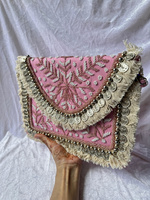 Sac à main indien artisanal en coton avec franges, brodé, pour mariée, sac fourre-tout ethnique, sac de plage d'hiver, sac bohème pour les vacances
