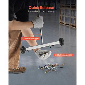 Separatore Magnetico Leggero da 17 Pollici con Ruote, Capacità di Carico 10 Libbre, Manico Regolabile, Spazzatrice Magnetica per Raccogliere Oggetti, Comodo per - Product Image 3