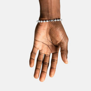 925 Sterling Silver Iced Ball Tennis <b>Bracelet</b> Micro Pave Round <b>Bead</b> <b>Bracelet</b> Luxury Adjustable <b>Bracelet</b> for <b>Men</b> Women - Product Image 3