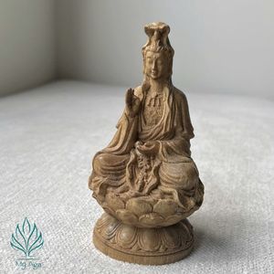 Top Quality <b>Religious</b> Figure Home Decor Wood Handicraft Guan Yin <b>Statue</b> AL-DK0023 Natural Agarwood Sculpture Traditional Design - Product Image 2