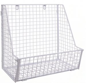 Premium White Metal <b>Wire</b> Storage <b>Basket</b> Rectangle <b>Hanging</b> Design For Multi-Purpose Neatening And Organization - Product Image 6