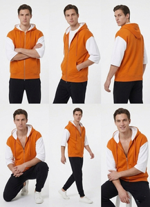 เสื้อยืดโอเวอร์ไซส์ผู้ชายแบบมีฮู้ด ซิปด้านหน้า ทรงหลวม เสื้อยืดออกกำลังกายผู้ชาย ผ้าฟลีซหนานุ่ม เสื้อฮู้ดผู้ชาย - Product Image 4