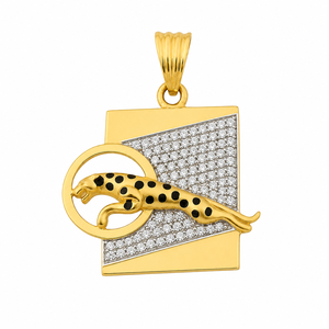 Colgante de Pantera de Oro Amarillo de 18 Quilates con Diamantes para Hombre, Unisex, Diseño Animal de Alto Brillo, Joyería de Moda, Regalo para Fiestas, Uso Diario, Collar - Product Image 2