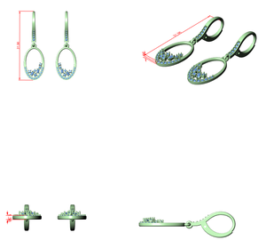 Pendientes de gota con racimo escalonado de diamantes de corte princesa multicolor - Product Image 5