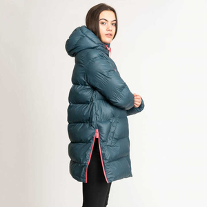 Veste d'hiver matelassée personnalisée pour femme, avec capuche, chaude, imperméable, longue parka, manteau d'extérieur rembourré en duvet, vente en gros, usine OEM, ODM - Product Image 4