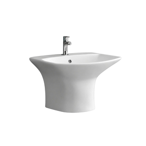 GRAND One Piece Wall-Mount Rectangular Basin Single Hole Contemporary Wash Basin Sintered Stone Polished Glossy <b>Drainer</b> 12L - Product Image 1