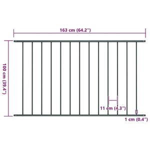 แผงรั้วเหล็กเคลือบผงสีแอนทราไซต์ ขนาด 5.4 ฟุต x 3.3 ฟุต - Product Image 4