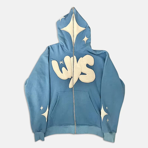 Sweat à capuche zippé 100 % coton, sérigraphie, streetwear, fabricants de sweats à capuche zippés, logo personnalisé, sweats à capuche zippés épais - Product Image 1