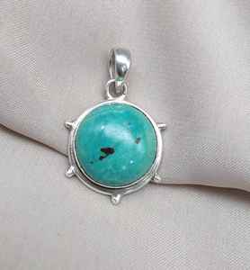 Colgante de Turquesa Azul, Plata de Ley 925, Joyería de Piedras Preciosas Naturales Hecha a Mano, Proveedor Mayorista - Product Image 4