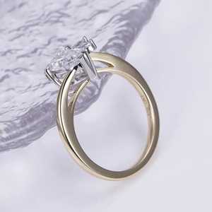 Bague en or jaune 14 carats avec diamant de laboratoire de qualité supérieure 1,02 carat taille poire et grappe de diamants pour femme, bijoux fins modernes et romantiques pour petite amie - Product Image 4