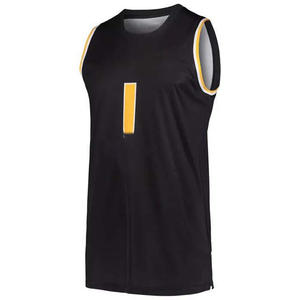 INDEX APPAREL Custom Sublimated Basketball Jersey Black Yellow Sleeveless Crew Neck Men's <b>Athletic</b> Fit Adult All Seasons - Product Image 3