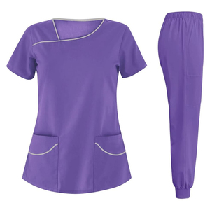 Conjuntos de Uniformes Médicos para Mujer, Color Morado, Tejido Transpirable Antibacteriano, Uniformes de Doctora - Product Image 1