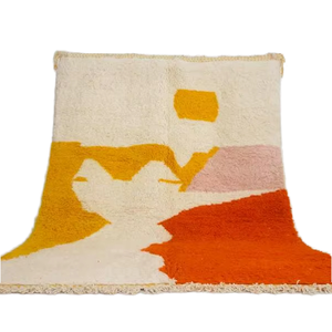 Alfombra única marroquí Beni Ourain hecha a mano marroquí Boho Beni Ourain alfombra Albertina Alfombra de lana anudada a mano por ITHL - Product Image 1