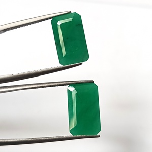 Émeraude naturelle zambienne de 13,70 carats, vert émeraude, pierre précieuse en vrac, taille émeraude, facettée, calibrée, ensemble de 2 pièces, dimensions 9x15x6mm, pour bijoux - Product Image 6