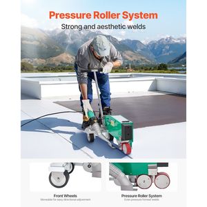 Soldadora de Aire Caliente para Techos de Alta Potencia 4200W 220V, Máquina de Soldadura de Plástico PVC TPO CPE, Ancho de Soldadura de 1.57'', Grosor de 0.04-0.12'', 6'' de Longitud - Product Image 3