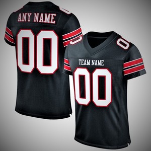 Maillot de football personnalisé en mesh avec nom et numéro d'équipe, col en V, uniforme sportif - Product Image 1