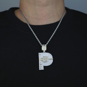 Collar con Colgante de Oro de 18K con Micro Pavé de Moissanita 5A para Hombre, Estilo Hip Hop, Venta al por Mayor - Product Image 4