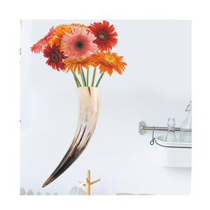 Juego de Decoración Rústica Tradicional Hecha a Mano para el Hogar, Florero de Cuerno de Búfalo Antiguo, Material Metálico - Product Image 3