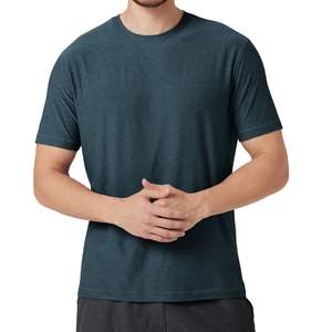 Camiseta de Hombre de Algodón Verde Azulado Oscuro, Cuello Redondo, Manga Corta, Casual, Suave, Transpirable, Ligera, para Verano - Product Image 1