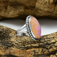 Bague en opale triple australienne, argent sterling 925, bague en opale faite à la main, bijou cadeau pour elle