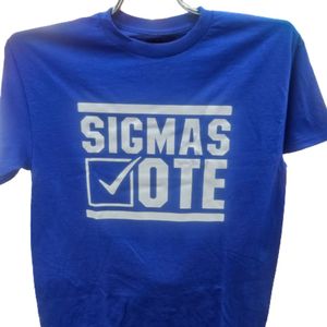 Camiseta gráfica Sigmas Vote para mujer, personalizada, de manga corta, cuello redondo, para concienciación sobre la votación de la hermandad, moda casual, venta al por mayor - Product Image 1