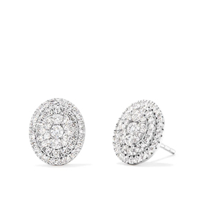 Classic Round Diamond <b>Stud</b> Earrings 925 <b>Silver</b> Wedding Women's Jewelry - Product Image 1