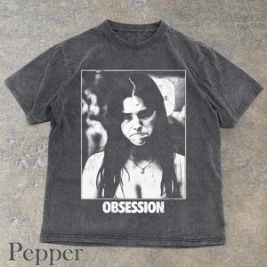 เสื้อยืดโอเวอร์ไซส์สีดำสไตล์โกธิค พิมพ์ลายรูปภาพ ดีไซน์ Obsession แขนสั้น คอกลม ทรงปกติสำหรับผู้ชาย ผ้าฝ้าย 100% ระบายอากาศได้ดี สวมใส่สบาย - Product Image 5