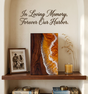 Wood Memorial Photo <b>Frame</b> Square Remembrance Picture <b>Frame</b> Desktop Decor Custom <b>Name</b> Plate - Product Image 1