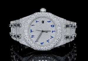 Montre à quartz avec calendrier pour homme, entièrement sertie de diamants, en acier inoxydable, luxe, hip-hop, étanche, montre-bracelet pour affaires - Product Image 2