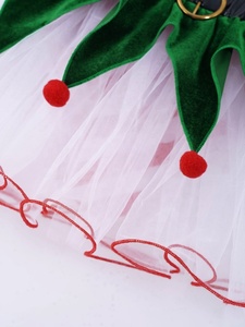 4-16 rojo niños niñas Navidad Ballet leotardo disfraz sin mangas estampado a rayas <span class=keywords><strong>con</strong></span> campanas Pom tutú vestido competición baile vestido - Product Image 4
