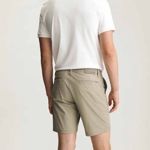 Pantalones Cortos Bermuda Color Caqui para Hombre, Cintura Media, Cierre de Botones, Estilo Casual, Color Sólido, Tela Oxford 100% Algodón, Material Transpirable - Product Image 3