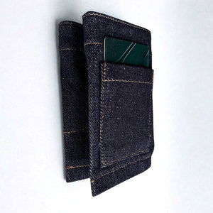 Mini portefeuille en tissu jean, organisateur de cartes léger, porte-monnaie portable, petit porte-billets pour femmes et hommes - Product Image 6
