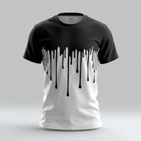 T-shirt formel pour homme en maille polyester/coton, style décontracté, imprimé sérigraphié, design uni, anti-plis, écologique, OEM/ODM
