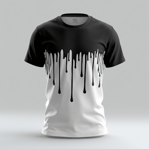 <b>Men</b> Formal Drip Style Knitted T-<b>Shirt</b> with <b>Silk</b> Screen Printed Solid Design OEM/ODM Customization - Product Image 2