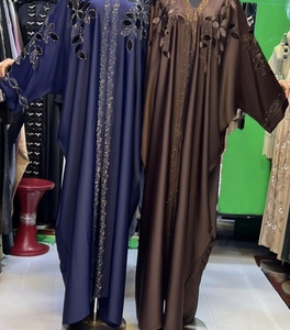 Best Selling <b>Abaya</b> Modest Dubai Beaded Sequined Long Sleeve <b>Abaya</b> Muslim Traditional Handmade <b>Wedding</b> Women Breathable V Neck - Product Image 2