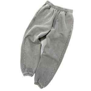 Survêtement unisexe gris en coton à capuche, coupe ample, couleur unie, décontracté, avec poches latérales, taille élastique, style automne - Product Image 3