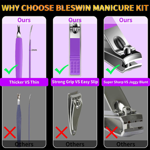 Kit de Soins Professionnel Classique Mini Manucure Pédicure, Trousse de Voyage 4-en-1 en Acier Inoxydable, Coupe-Ongles Simple - Product Image 4