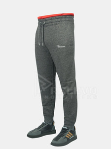 Pantalon de jogging décontracté vintage en molleton brodé à double taille, coupe large, anti-boulochage, respirant, avec revers élastiques, en stock, expédition immédiate - Product Image 2