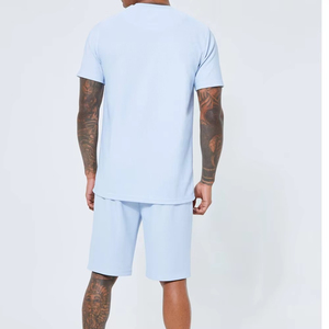 OEM Custom Logo Blank Two Piece <b>Set</b> Summer Vintage Wash Cotton T Shirt and Shorts Matching Sweatshirt Activewear - Product Image 2