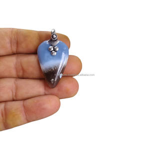 Colgante de cristal de ópalo azul de calidad superior de tendencia superior superventas piedras preciosas naturales Feng Shui joyería de moda al por mayor - Product Image 3