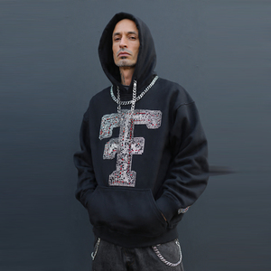 Hoodie Homme en Polaire Épaisse avec Strass, Style Urbain Hivernal, Pull à Capuche pour Homme - Product Image 3
