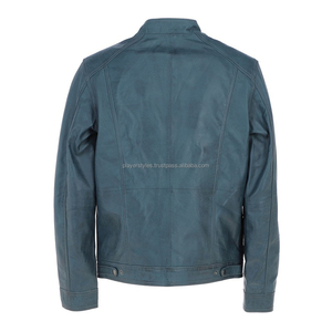 Men's Premium Distressed Leather Biker <b>Jacket</b> Motorcycle Rider Fashion Casual Wear Factory Price Manufacturer - Product Image 4