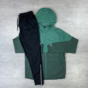 Ensemble de veste coupe-vent à capuche pour homme Sports World, color-block, séchage rapide, respirant, vêtements de sport d'extérieur, ensemble en polyester pour l'été - Product Image 3