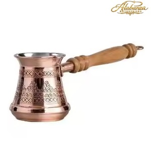 Alabarza Polished Traditional Copper <b>Turkish</b> <b>Coffee</b> <b>Pot</b> Cezve Ibrik with Wooden Handle - Product Image 4